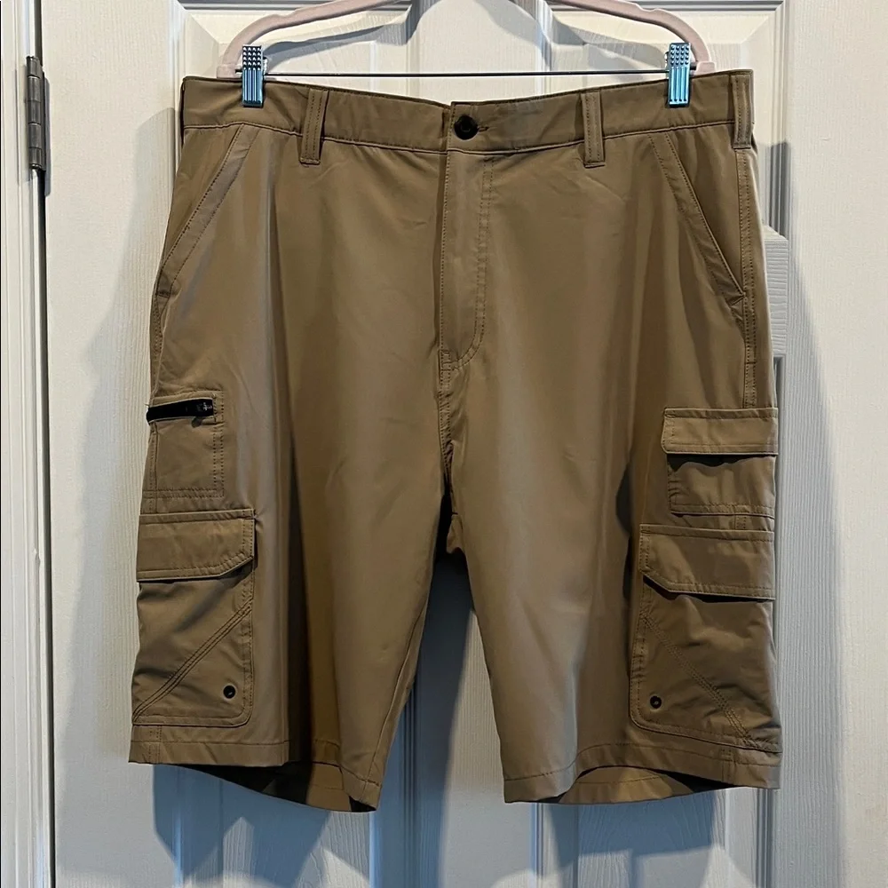 Iron Co Men's Khaki Stretch Cargo Outdoor Quick‎ Dry Shorts Size 38